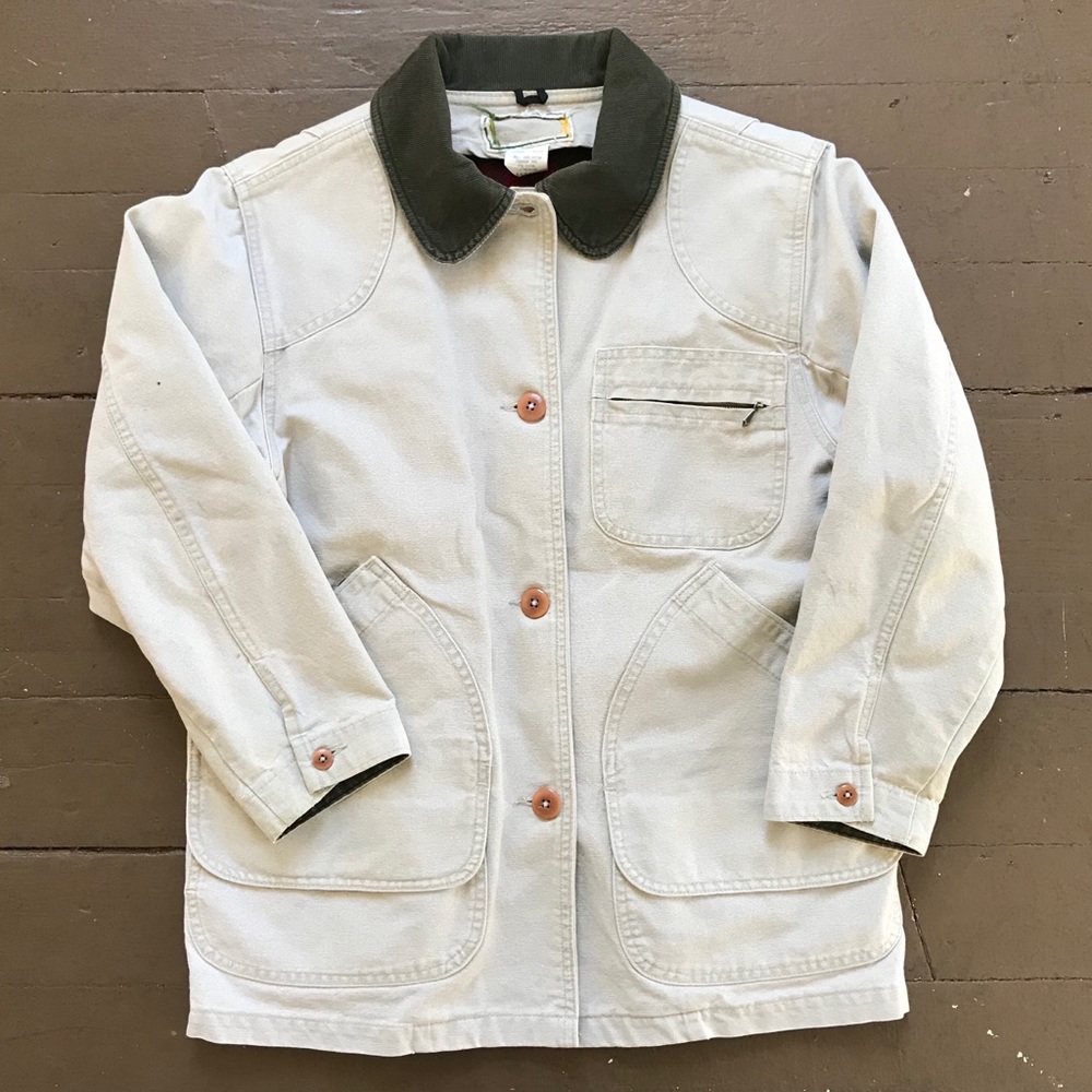 Vintage LL Bean field jacket w wool plaid lining